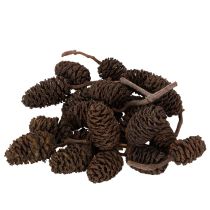 Article Cônes d'aulne naturels, en vrac, pour la décoration, 3 cm, 300 g, brun naturel.