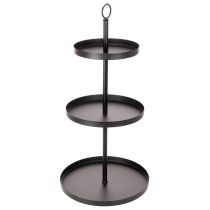 Article Présentoir de service rond en métal à trois niveaux pour la décoration de table à plusieurs étages, 61 cm