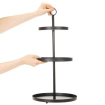Article Présentoir de service rond en métal à trois niveaux pour la décoration de table à plusieurs étages, 61 cm