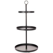Article Présentoir de service rond en métal à trois niveaux pour la décoration de table à plusieurs étages, 61 cm