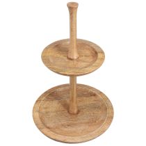 Article Présentoir à gâteaux décoration bois 2 étages naturel rond Ø31/20cm H45cm