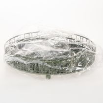 Article Présentoir à étages en métal vert, trois niveaux, décor sapin, rond, 49 cm