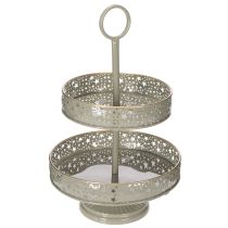 Article Plateau de service décoratif à deux étages avec poignée, motif étoile, 49 cm