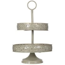 Article Plateau de service décoratif à deux étages avec poignée, motif étoile, 49 cm