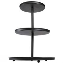 Article Présentoir à gâteaux noir 3 étages pieds ronds en métal Ø40cm H52cm