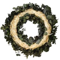 Article Couronne d'eucalyptus naturel Ø35cm, décoration parfumée préservée