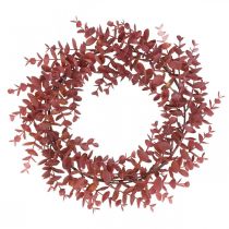 Article Couronne décorative eucalyptus rouge Couronne artificielle d&#39;eucalyptus Ø32cm