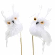 Article Fiche Deco Hibou Blanc 5cm 4pcs