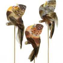 Article Bouchon déco hibou, décoration florale, hibou avec plumes H5,5cm 6pcs