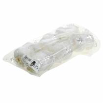 Article Chouette décorative avec couronne à suspendre blanc, paillettes 6,5 × 8cm 6pcs.