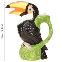 Article Vase décoratif exotique toucan en céramique coloré 20×10×24cm