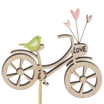 Article Piquets en bois à motif de vélo pour une ambiance printanière et romantique dans le salon, 8 cm, lot de 12
