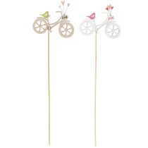 Article Piquets en bois à motif de vélo pour une ambiance printanière et romantique dans le salon, 8 cm, lot de 12