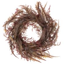 Article Couronne artificielle avec branches de fougère, décoration d'automne, 35 cm