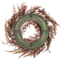 Article Couronne artificielle avec branches de fougère, décoration d'automne, 35 cm