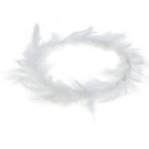 Article Couronne de plumes blanche Ø25cm Décoration de Pâques Couronne décorative de vraies plumes 2 pièces