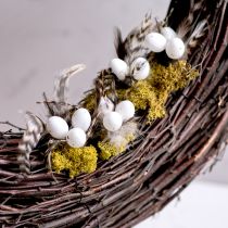 Article Branches décoratives en forme de plumes naturelles, 37 cm, lot de 12, pour une décoration de Pâques élégante.