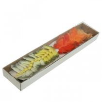 Article Plume papillon sur fil 5cm orange, jaune 24 pcs