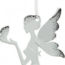 Suspension elfe déco métal blanc Ø7,5cm H12cm 4pcs