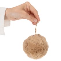 Article Boule décorative en pompon pour sapin de Noël, 10 cm