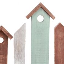 Écran de fenêtre écran de table décoratif rangée de maisons en bois 69 × 30 cm
