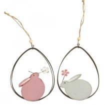 Décoration de fenêtre lapin de Pâques décoration à suspendre en métal Pâques 15cm 4pcs