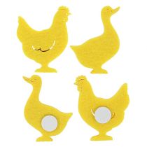 Article Canard en feutre, poulet autocollant jaune 96 pcs