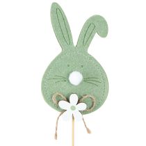 Article Lapin de Pâques en feutre sur bâton en bois – Jolies décorations pour le printemps et Pâques 12 cm 12 pièces