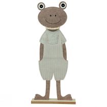 Article Grenouille décorative en feutre avec salopette figurine décorative beige feutre H51,5cm