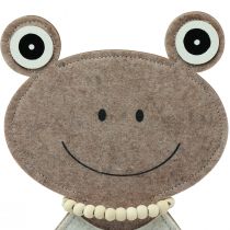 Article Grenouille décorative en feutre avec salopette figurine décorative beige feutre H51,5cm