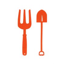 Article Outils de jardin en feutrine orange 6 p.