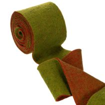 Article Ruban de feutrine de laine bicolore vert/rouge, 15 cm x 5 m, idéal pour décorer les pots de fleurs.