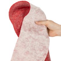 Article Ruban en feutrine, 100 % laine, bicolore, pour dessous de plat, ruban en feutrine blanc/rouge, 15 cm x 5 m