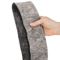 Article Ruban en feutrine, sangle pour casserole, 100 % laine, gris/noir, 7,5 cm de large, 5 m de long