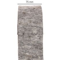 Article Ruban en feutrine, sangle pour casserole, 100 % laine, gris/noir, 7,5 cm de large, 5 m de long