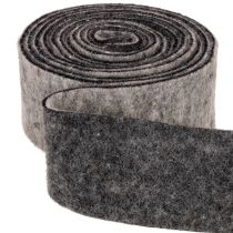 Article Ruban en feutrine, sangle pour casserole, 100 % laine, gris/noir, 7,5 cm de large, 5 m de long