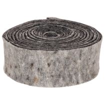 Article Ruban en feutrine, sangle pour casserole, 100 % laine, gris/noir, 7,5 cm de large, 5 m de long