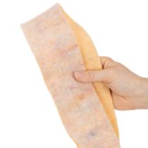 Article Ruban de feutrine bicolore en pure laine, orange/multicolore, 7,5 cm de large, 5 m de long.