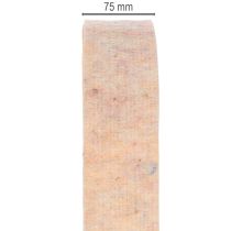 Article Ruban de feutrine bicolore en pure laine, orange/multicolore, 7,5 cm de large, 5 m de long.