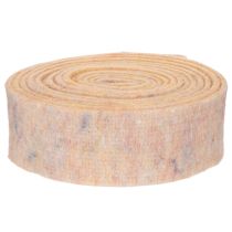 Article Ruban de feutrine bicolore en pure laine, orange/multicolore, 7,5 cm de large, 5 m de long.