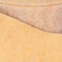Article Ruban de feutrine bicolore en pure laine, orange/multicolore, 7,5 cm de large, 5 m de long.