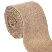 Article Ruban en feutrine de laine bicolore, vendu au mètre pour projets créatifs, marron/blanc, 15 cm x 5 m