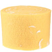 Article Ruban en feutre ruban de laine tissu décoratif plumes jaunes feutre de laine 15cm 5m