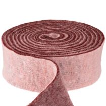 Article Ruban de feutre bicolore, ruban de pot, ruban de feutre de laine rose rouge 7,5 cm 5 m