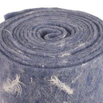 Article Ruban en feutre ruban de laine tissu décoratif plumes bleues feutre de laine 15cm 5m