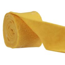 Article Ruban en feutre ruban de laine tissu décoratif plumes jaunes feutre de laine 15cm 5m