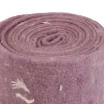 Article Ruban en feutre ruban de laine tissu décoratif plumes violettes feutre de laine 15cm 5m