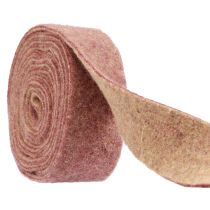 Article Ruban en feutre ruban de laine tissu décoratif rouge vin beige 7,5cm 5m