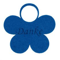 Fleurs de feutre avec l’inscription « Danke » 10cm 8St