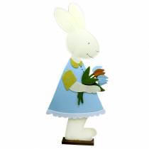 Grand lapin de Pâques en feutre crème, bleu clair, décoration de fenêtre 44cm H101cm